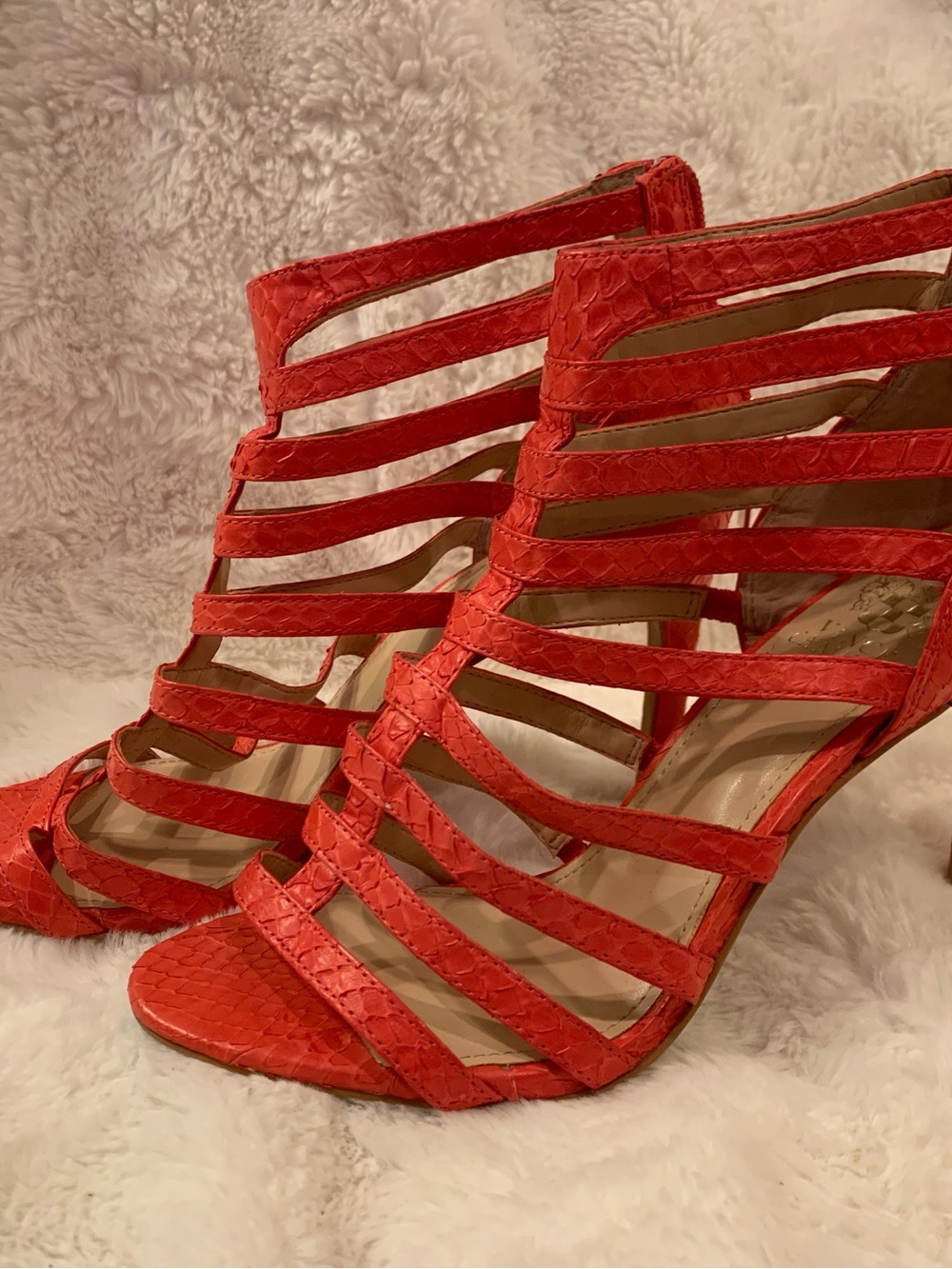 Vince Camuto Coral Leather Strappy High Heel Sandals - Women